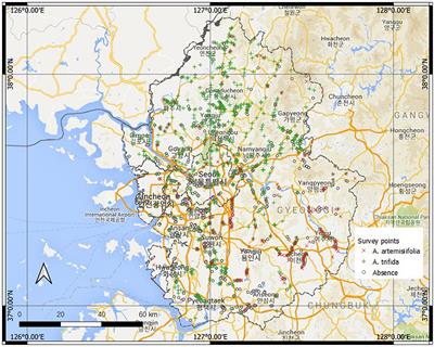 Modeling the distribution of invasive species (Ambrosia spp.) using regression kriging and Maxent